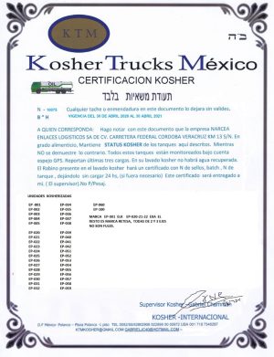 Certificado Kosher Enlaces